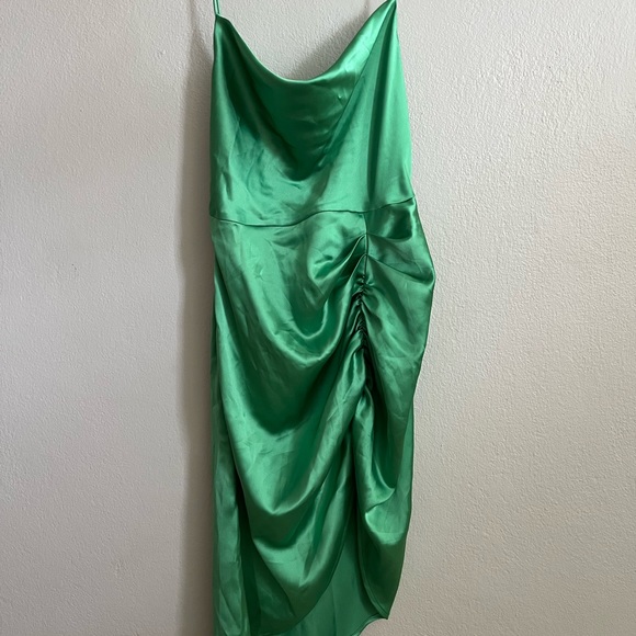 Forever 21 silk green cowl neck dress - Picture 2 of 5